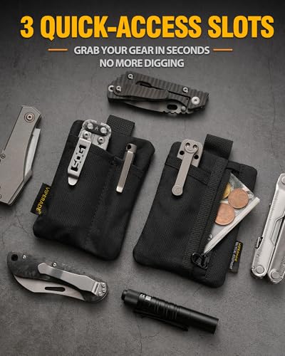 VIPERADE VE29 EDC Pouch, Pocket Organizer with 3 EDC Pocket Slots, EDC Pocket Pouch with Zipper Pocket for EDC Gears, EDC Pocket Organizer for Everyday Carry - Image 3