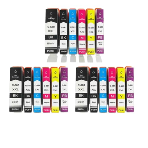 Cartouches d'encre PGI580 CLI581 XL compatibles avec les modèles d'imprimantes TR7550 et TS6150