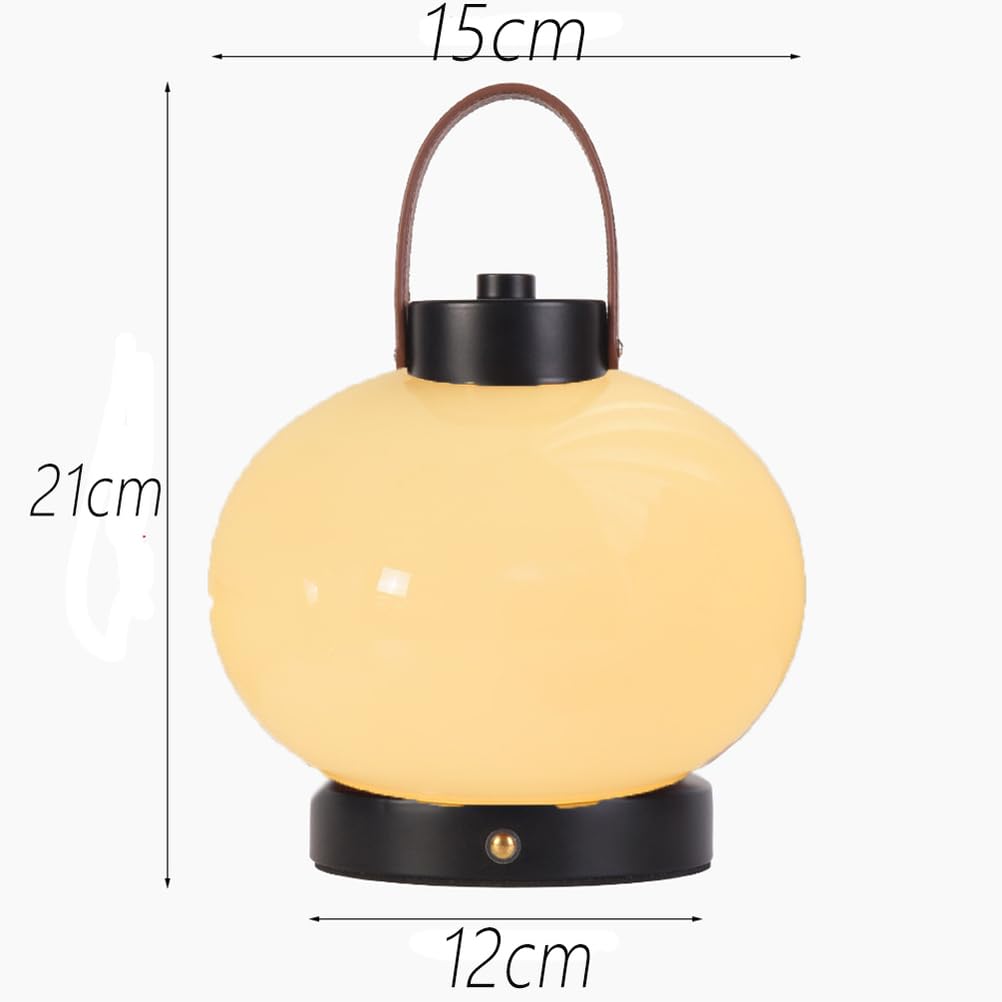 Kugellampe LED Dimmbare Akku Tischlampe Batteriebetrieben USB Aufladbare Leselampe 3000K Warmes Licht Batteriebetrieben Tischleuchte 2000mAh Runde Glaslampenschirm Wohnzimmerlampe