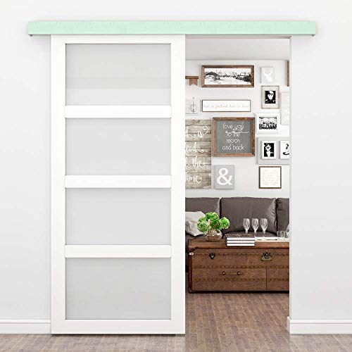 PrimeMatik - Rail guía para Puerta corredera con Cubierta de Madera MDF de Color Ceniza de 2m