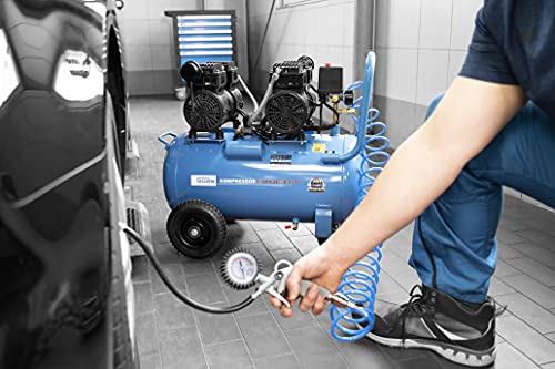 Güde 50138 Kompressor Airpower 275/8/50 Silent (2 Doppelkolbenaggregate mit separatem Motor, 50ltr Kessel, 230V, ölfrei)