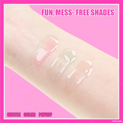 Barbie – Townley Girl Plant-Based 3Pcs Juicy Tube with Granny bag Makeup Cosmetic Set for Kids and Girls, Ages 3+, Perfect for Parties, Sleepovers & Makeovers, Multicolor