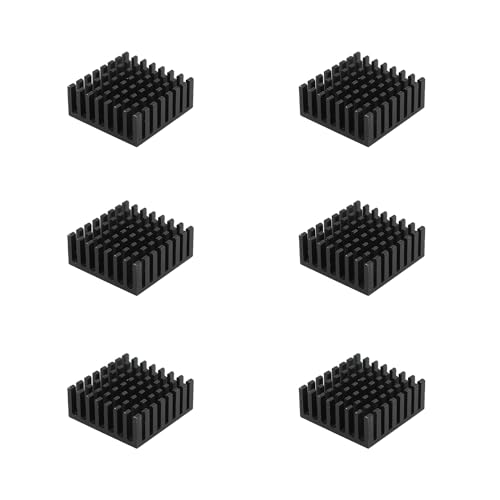 TAODAN 6PCS 5x25x10MM Heat Sink Cooling Black Aluminium Heat Sink Small Heat Sink Road Memory Graphics Card CPU Cooling Block Suitable for IC Circuit Board Motherboard Triode and MOS Tube
