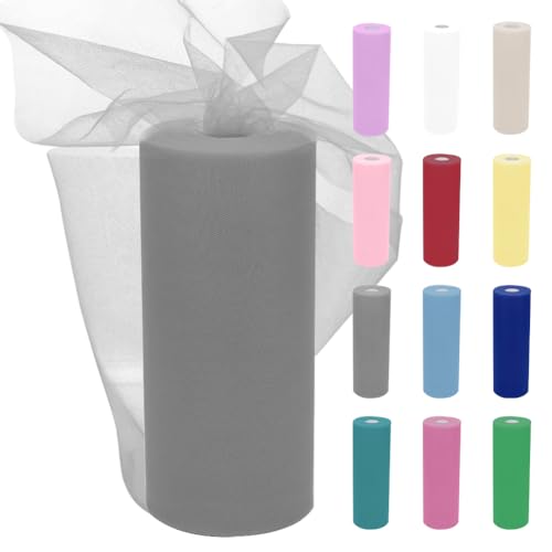 Rouleau de tulle, tissu en tulle 30 cm x 91,5 m, ruban en tulle, tissu en organza, tulle pour mariage, fête, jupe à tutu, DIY, décoration, couture, décoration de...