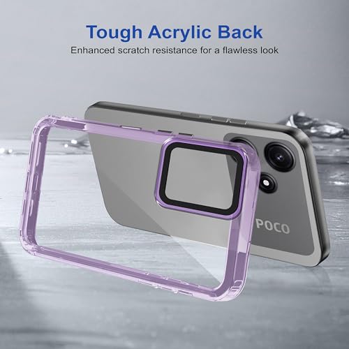 Image of Zapcase Back Case Cover for Poco M6 Pro 5G | Compatible for Poco M6 Pro 5G Back Cover | Case Cover with Camera Protection | (TPU + PC | Translucent Purple)
