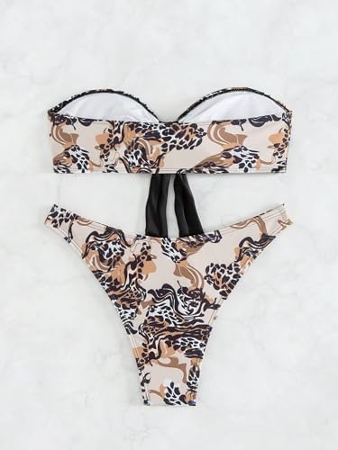 Maillot de bain 2 pièces imprimé anti-marques de bronzage M - 4