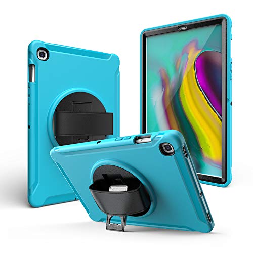 Coque Samsung Galaxy Tab S5e rotative 360 avec dragonne et porte-stylet