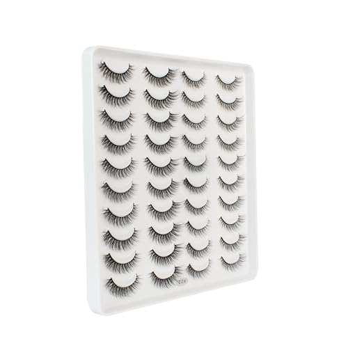 Image of Beauty False Eyelash For Women-Natural & Lightweight Faux Mink Fake Eyelashes /Long Lasting Eye Makeup Lash 5D / Soft & Comfortable Black Reusable Cat Eye Lashes -Fluttery & Wispy (Love 20)
