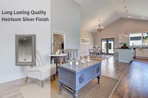 Image of Henne Bery Sunken Pearls Heavy Duty Decorative Wall Plate Switch Plate Outlet Cover (Single Blank, 2 Pack, Heirloom Silver)