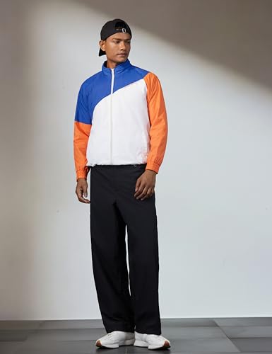 Image of The Indian Garage Co Men Regular Fit Colorblocked Wind Cheater