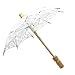 Buorsa 12'' Mini Vintage Wood Embroidery Pure Cotton Lace Umbrella Wedding Umbrella So Small for Wedding Gift Photo Props Kids Gift