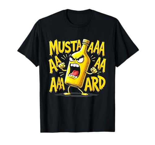 Mustard Bottle Scream Funny Condiment Rap Humor T-Shirt