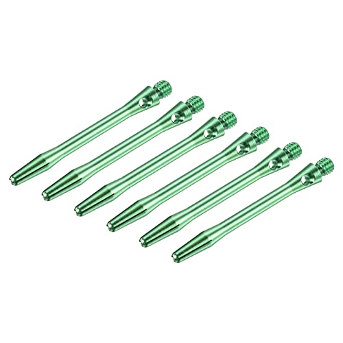 Image of PATIKIL 45mm Dart Shafts, Medium 2BA Thread Aluminum Dart Stems Dart Accessories Throwing Fitting for Steel Tip - 6 Pack (Green)