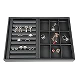 ✨ Halten Sie Ihre Sammlung organisiert: Halten Sie Ihre Schmuckstücke organisiert und schaffen Sie einen sauberen Look. Das schwarze Material zeigt perfekt alles von Ohrringen und Ringen bis hin zu Anhängern und Broschen.