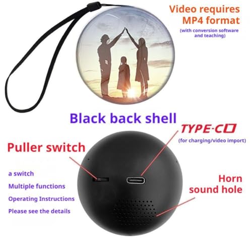 Image of Memory Sphere Lamp, 2.7 inch Crystal Ball Video Player, 2026 New Memory Lamp Ball, Digital Display Sphere, CrystalBall Video Player Ideal and Christmas Decorations (Orange 1 Pcs)