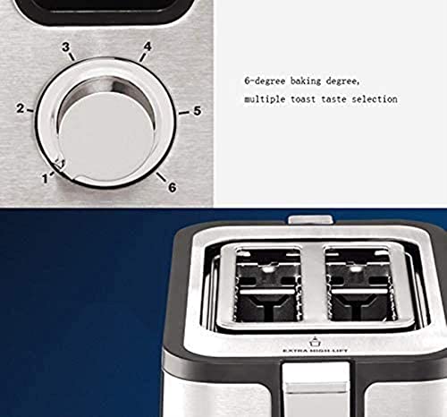 HYLK Retro-Edelstahl-Toaster, Toaster 2 Scheiben, kompakter Zwei-Scheiben-Toaster Gleichmäßiges Toasten Auftauen… – Bild 3