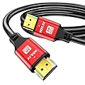 jojobnj 8K 48Gbps HDMI Cables 2.1 6FT 60HZ,4K 2.0@120Hz 18GBPS,High Speed HDMI Cord, Ultra HD,Ethernet Audio Return,Video 4K,1080p,3D,Arc, HDR Compatible with Xbox,PS5/PS4,HDTV,Laptop ect(Red)