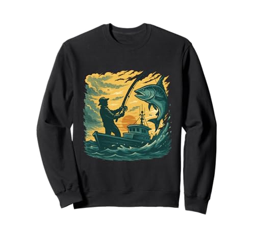 Klassische Offshore-Angel-Vintage-Szene Sweatshirt