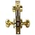 Em-D-Kay 5122 Polished Bras US3 Ornamental Iron Gate Door Double Cylinder Mortise Lock Set with 2-1/2" Backset and 1"X 7-1/8" Faceplate (Right Hand Reverse (for Out-Swing Doors))