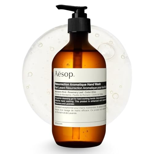 Aesop Resurrection Aromatique Hydrating Hand Wash | Gentle Non-Drying Hand Soap with Mandarin Rind, Rosemary, & Lavender | Moisturizing Kitchen & Bathroom Soap | 16.9 oz