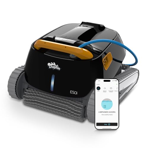 Dolphin E50i Robot limpiafondos automático para Piscinas enterradas de 15m - Limpieza de fondo, paredes y línea de flotación - Control por la app Dolphin E50i Robot limpiafondos automático para Piscinas enterradas de 15m - Limpieza de fondo, paredes y línea de flotación - Control por la app