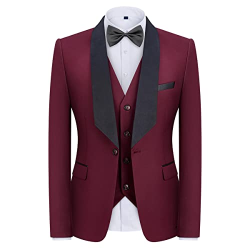 Rogers & Morris Men's Tuxedo Suit Regular Fit 3 Piece Suit Blazer Jacket Waistcoat Pants Set for Wedding Prom - Image 3