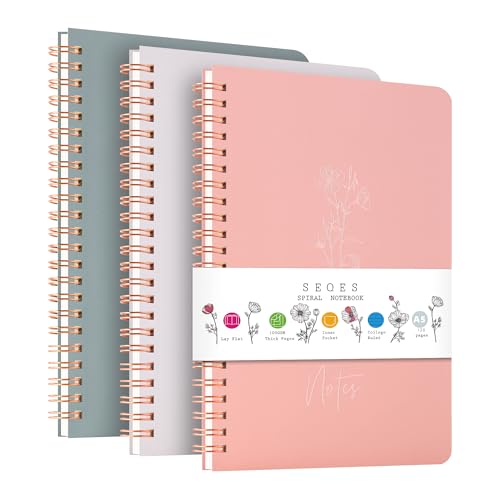 Cahier à spirale pour l'université et vos réunions de bureau en lot de 3