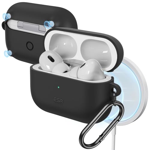 Image of ESR for AirPods Pro Case (2023 /2022 /2019, 2nd /1st Gen), Compatible with Airpods Pro 2nd Generation Case (USB-C /Lightning Cable), Compatible with MagSafe, Full Drop Protection, Cloud Series, Black