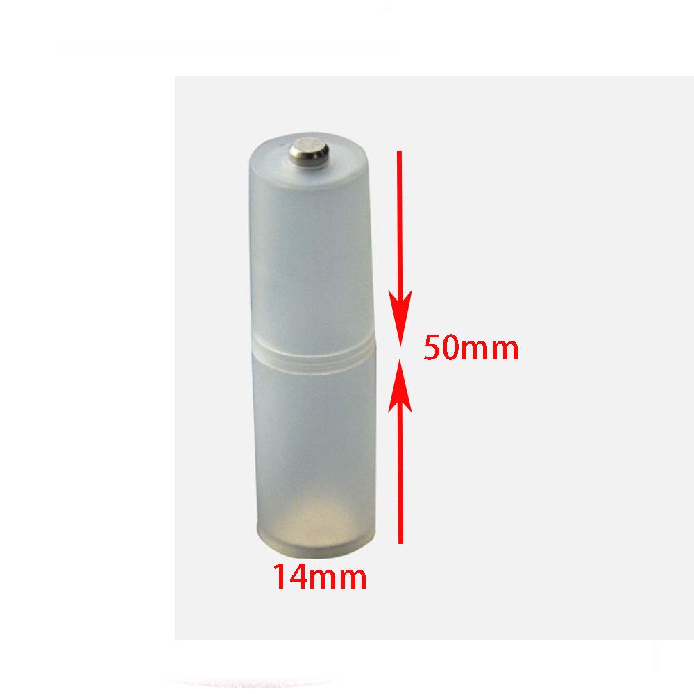 Batteriehalter-Konverter, AAA auf AA-Adapter, Kunststoffzelle, Batteriegrößen-Konverter, Halter, Adapter, durchscheinend, 50 Stück