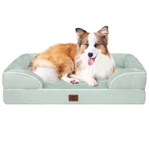 Image of EHEYCIGA Orthopedic Large Dog Bed, Waterproof Memory Foam, Non-Slip Bottom, Sage Green, 41 inchL x 27 inchW x 6.5 inchTh