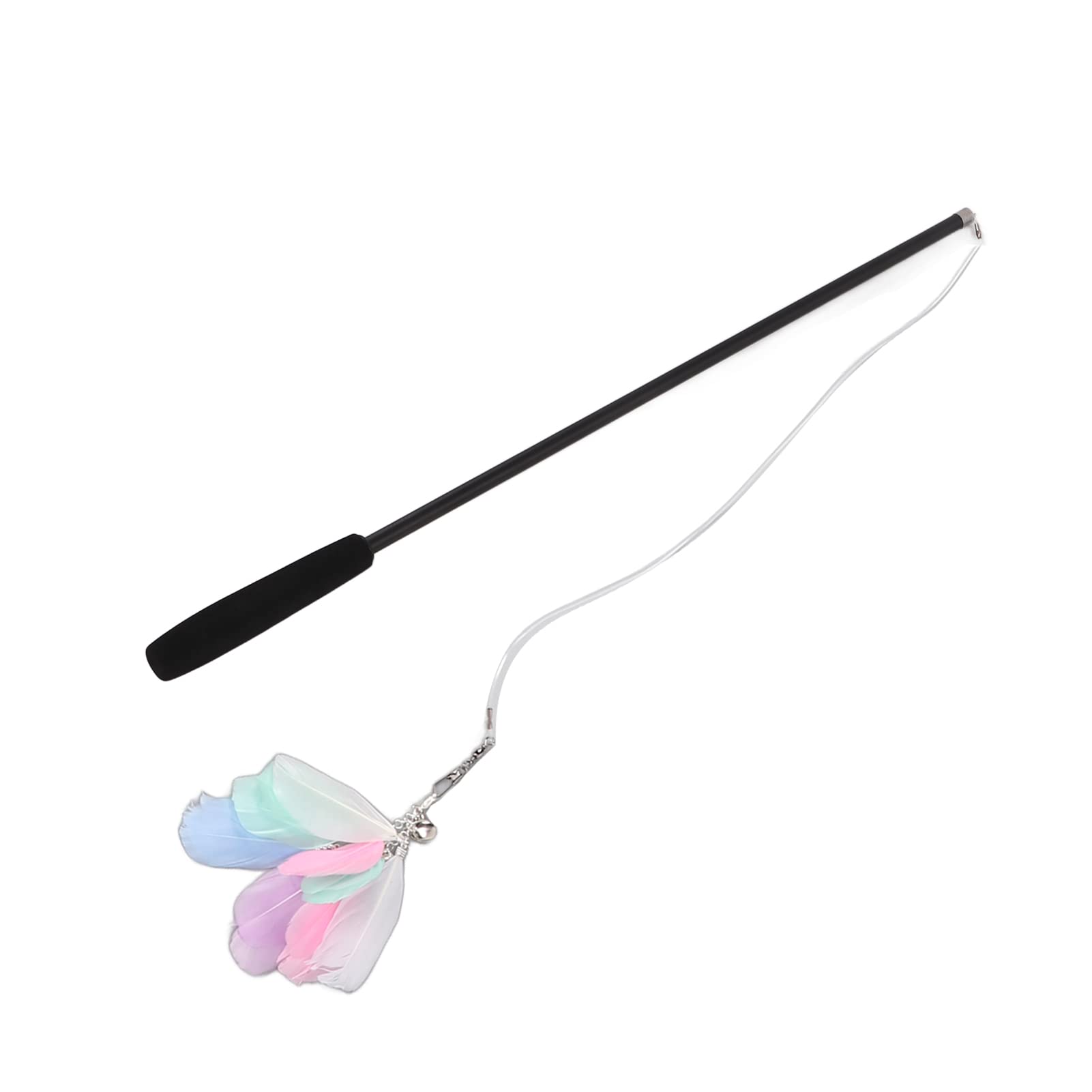 Divertido Palo para Gato, Juguete Interactivo retráctil con Plumas para Gatos, Ejercicio de Juego para Gatos de Interior