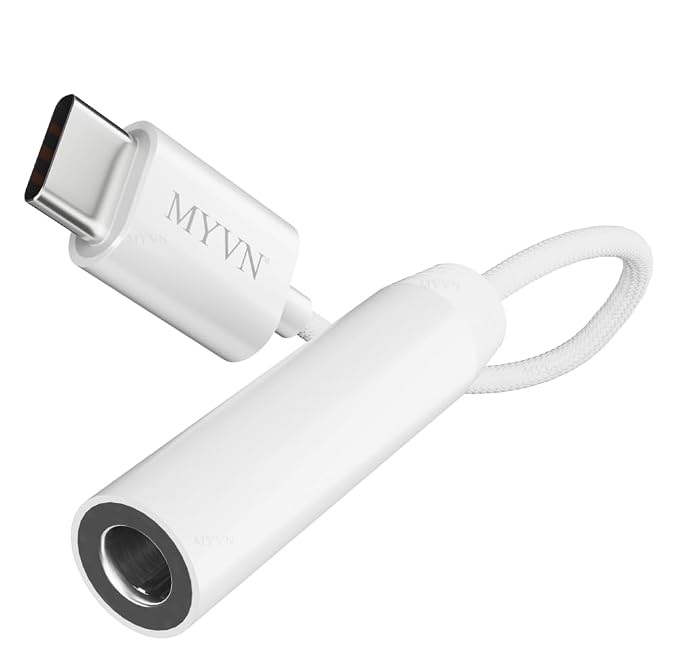 MYVN Type C to 3.5 mm Audio Jack Connector with DAC Headphone Converter Adapter Compatible with iPhone 15 Pro Max/15 Pro, Galaxy S23/S22/S21,OnePlus12/11/10/9/8,Pixel 7/6/5/4/ & Other Type C Devices
