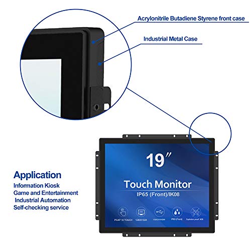Image of GreenTouch 19 inch Ultra Slim Touch Open Frame Monitor, HDMI /VGA /DVI Interface, 1280 x 1024 Resolution, Industrial Touch Display