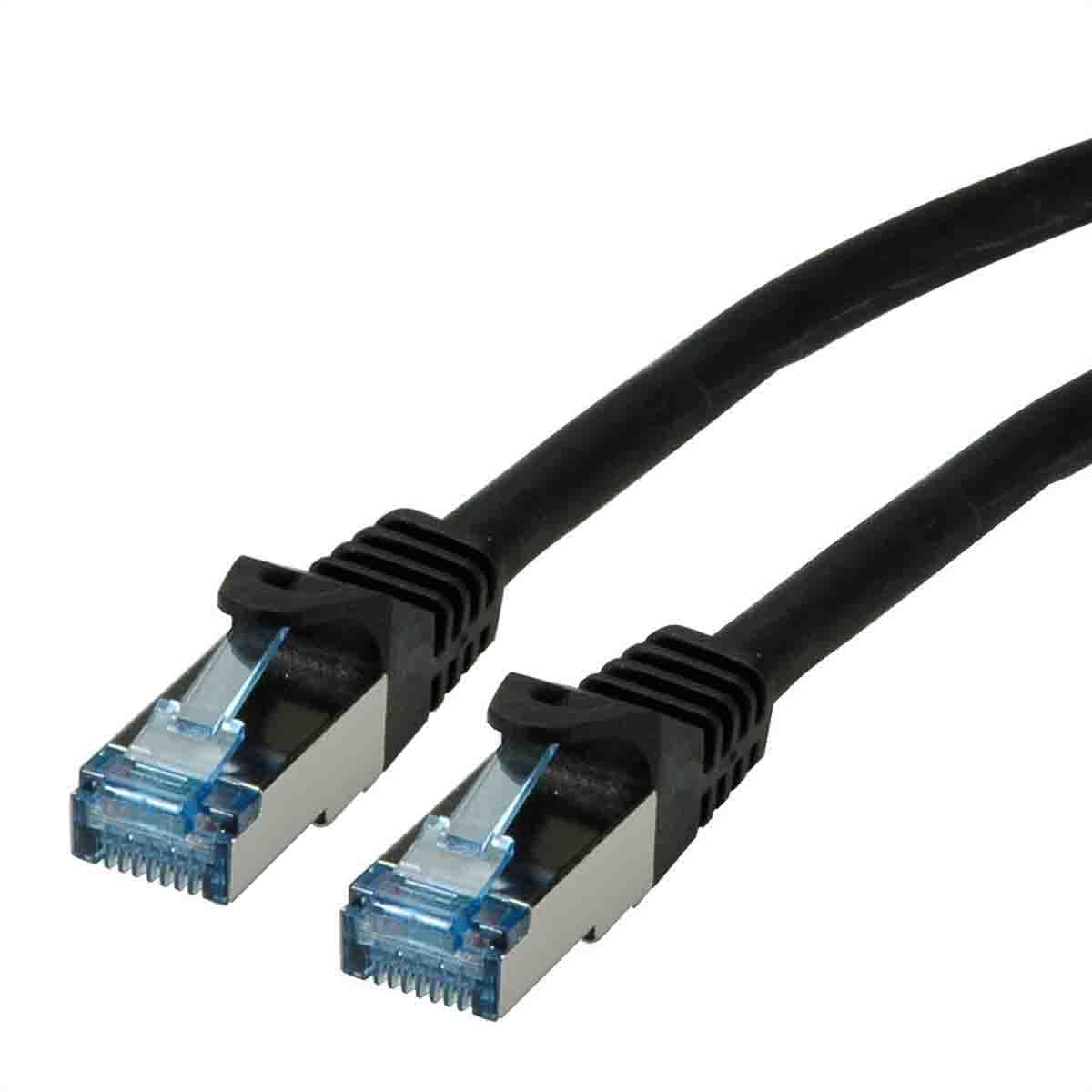 ROLINE Patchkabel Kat.6A S/FTP 0,5m schwarz