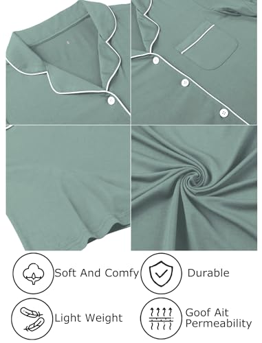Image of Leikar Nightgowns for Women Button Up Labor Delivery Gown Sleep Shirts