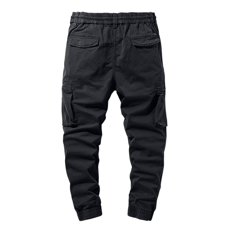 Mens Cargo Joggers–Slim Fit Flex Work Pants with Belt Loops Elastic Waist Zipper Pockets Drawstring Waist–Dynamics LLC2