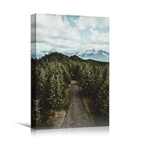 Canvas Wall Art Green Forest Dramatic Forest Landscape Living Room Multicolor Photography Rustic - 12x18 inches