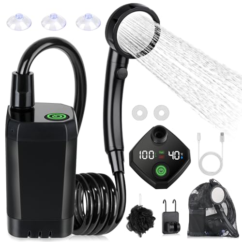 Spopal Portable Shower for Camping, [Long-Lasting] 6000mAh Rechargeable Camping Shower Pump with...
