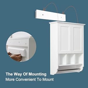 White Bathroom Wall Cabinet with Towel Bar,Wooden Medicine Cabinet Adjustable Shelves,23x32 Inch Kitchen Cabinet,Over Toilet Storage Cabinet for Bathroom,Kitchen,Laundry White Bathroom Wall Cabinet with Towel BarWooden Medicine Cabinet Adjustable Shelves23x32 Inch Kitchen CabinetOver Toilet Storage Cabinet for BathroomKitchenLaundry