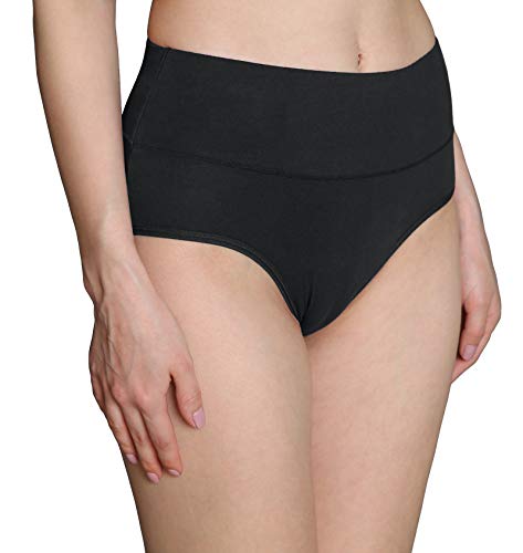 Image of Innersy Women's 5 Pack High Waist Tummy Control Solid Color Cotton Briefs Panties