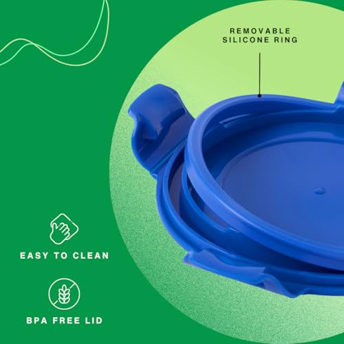 Image of United Colors of Benetton 400ML Borosilicate Glass Food Storage Container with Airtight Coloured Lid - Leakproof, Microwave, Oven, Freezer & Dishwasher Safe - Durable & Reusable Lunch /Dinner Box
