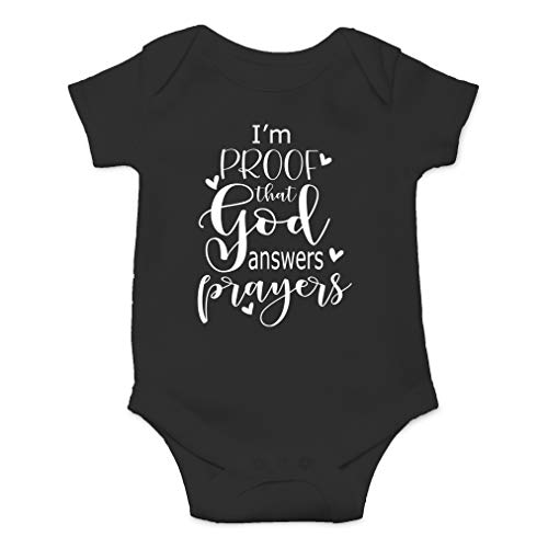 Image of AW Fashions I'm Proof That God Answers Prayers Baby Bodysuit Cute Newborn Boy Funny Rompers Girl Clothes