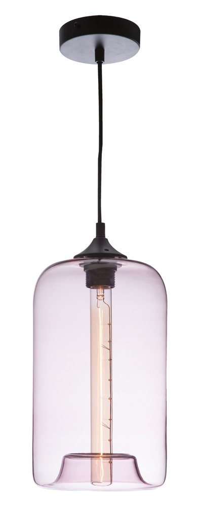 Suspension verre rose Soho ø28cm lustre élégant 40W