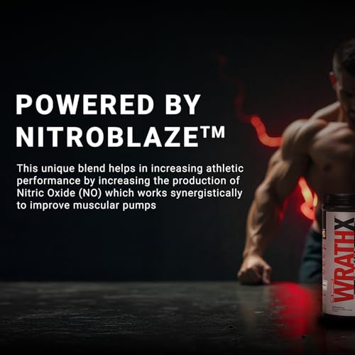 MuscleBlaze Pre Workout WrathX Powder, Sour Green (30 Servings, 510g) | With Creapure, NitroBlaze & BioPerine