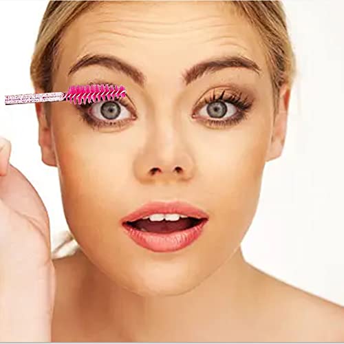 XPP Disposable Eyelash Brushes,100PCS Eye Brow Spoolie Castor Oil Brush Mascara Wands Cosmetic Makeup Tools(Crystal Pink) - Image 7