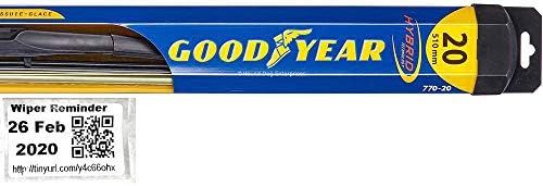 Hybrid - Passenger Windshield Wiper Blade for 2010-2019 Audi Q5 & Reminder Sticker