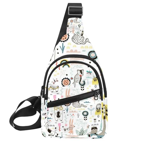 Bolso bandolera para mujer con correa ajustable Bear Cute Forest, bolsa compacta de viaje