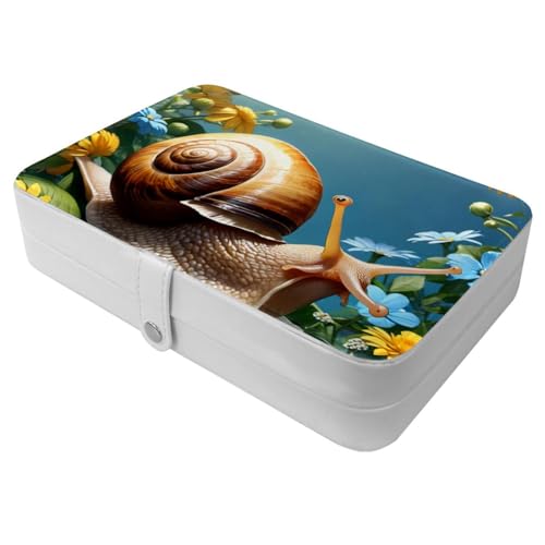 Boîte à bijoux compacte motif escargot mignon pour l'organisation de bagues - 2