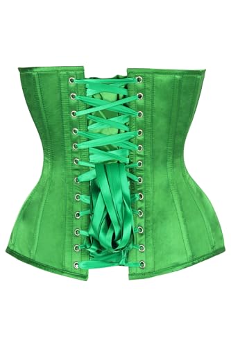 Image of Daisy Corsets Satin Overbust Corset Top for Women. Lingerie, Bustier, and Plus Size. Steel Boned Cincher - Zipper and Lacing