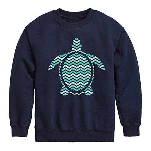 Instant Message - Striped Turtle - Toddler & Youth Crewneck Fleece Sweatshirt
